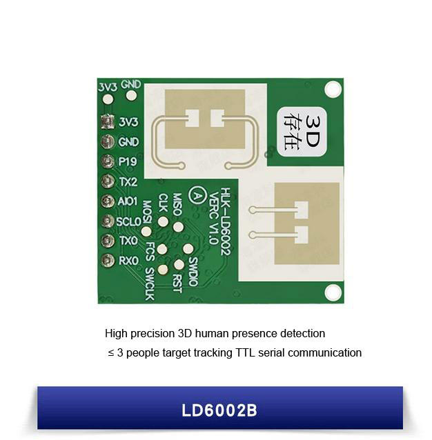 HLK-LD6002B 60GHz Radar Module, Human Movement Tracking, Heartbeat Monitoring, Fall Detection Sensor