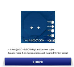 HLK-LD020-5G LD020 Radar Sensor Module, Smart Human Motion Sensor, Adjustable Distance