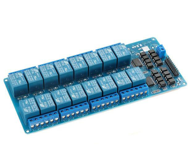 16-channel relay module 5V/12V low-level with optocoupler protection LM2596 power control board module