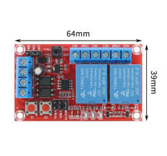 2-channel 5V/12V/24V button self-locking and interlocking trigger, one-out-of-three relay module, high/low voltage trigger