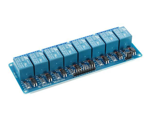 8-channel relay module, 5V/12V low-level triggered relay control board, with optocoupler and indicator light, PLC