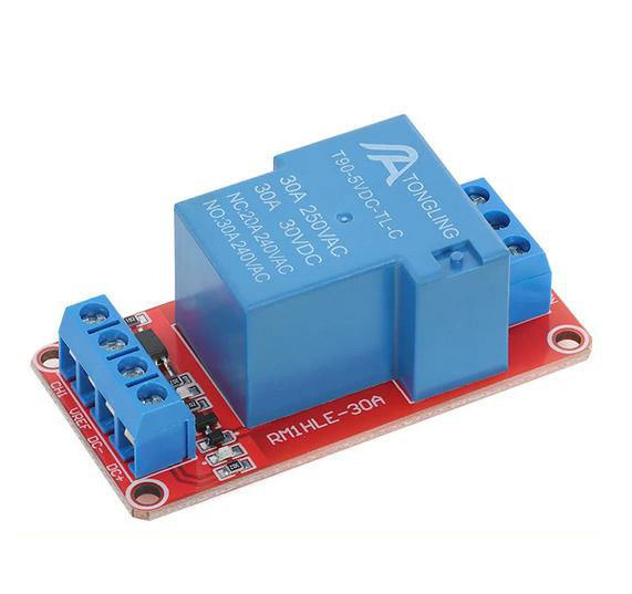 1-channel 30A optocoupler isolation relay module, 5V/12V high/low level trigger, relay drive switch