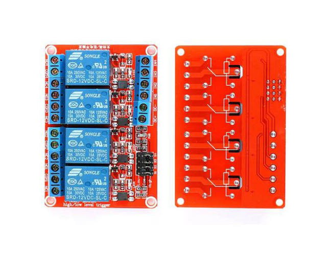 Relay module, optocoupler isolator switch, high/low level trigger, 6 channel relay, 5/12/24V