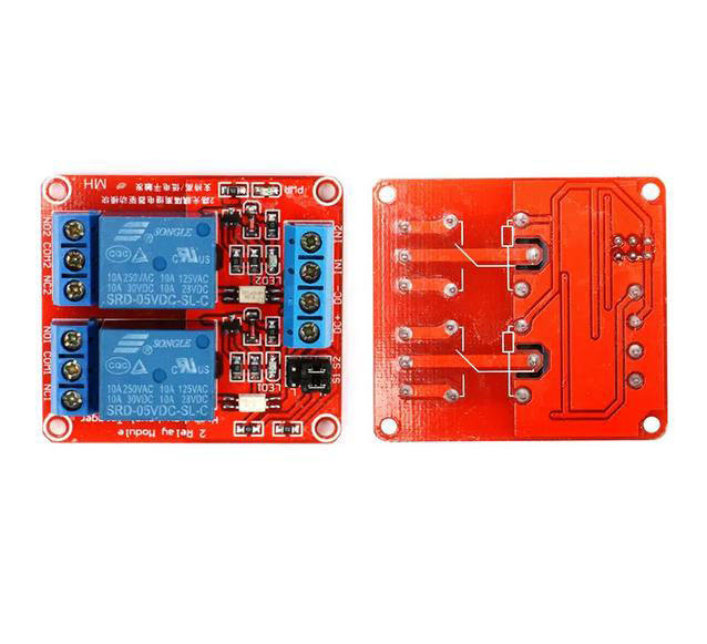 Relay module, optocoupler isolator switch, high/low level trigger, 2 channel relay, 5/12/24V