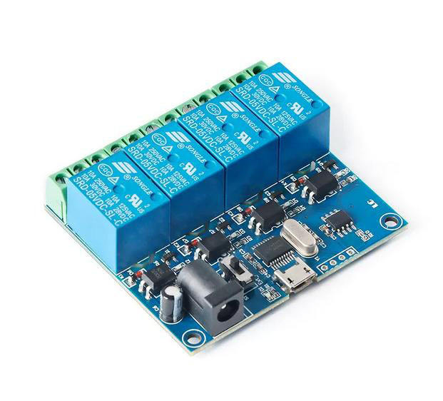 LCUS-4 relay module, USB intelligent control switch, USB command relay, 4-channel relay
