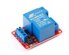 Relay module, 1-channel relay with optocoupler isolation, high and low level triggering, 5V/12V/24V