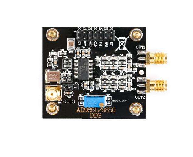 AD9851 DDS signal generator module, sine wave and square wave signal, SPI serial/parallel communication