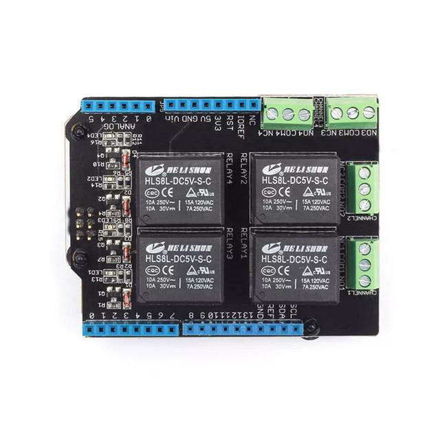 Relay Shield v3.0 seeedstudio 4-channel large relay expansion board for Arduino