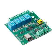 ESP12F_Relay_X4_AC/DC WIFI relay module, IoT, secondary development, ESP-12F relay, 4-channel AC/DC power supply