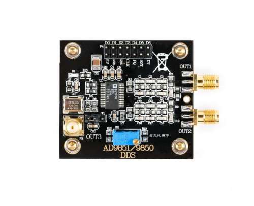 AD9850 DDS signal generator, sine wave/square wave, adjustable duty cycle, SPI serial/parallel communication