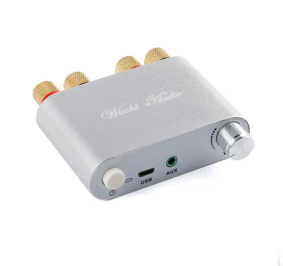 ZK-502D 2*50W Bluetooth 5.0 audio amplifier board, 9-24V, aluminum alloy casing, 2.0 dual-channel stereo sound