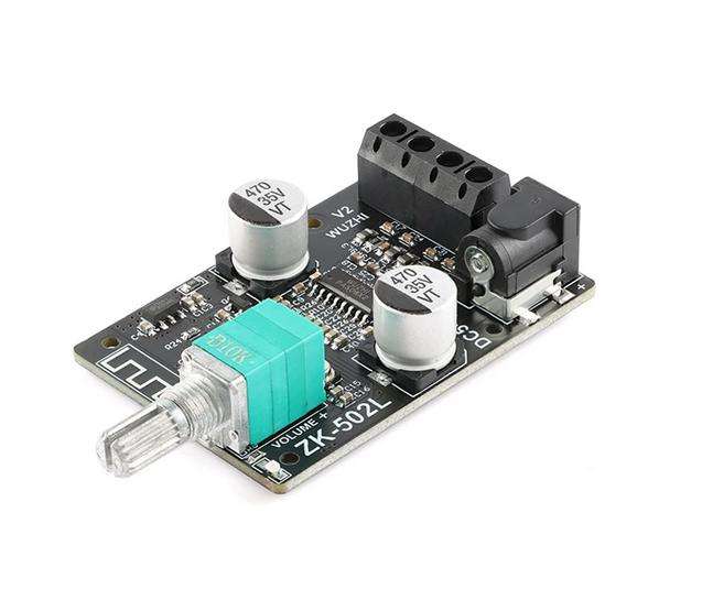 ZK-502L 2*20/30/40/50W Bluetooth 5.0 Digital Amplifier Board with Stereo Adjustment, Volume Switch, Mini Type