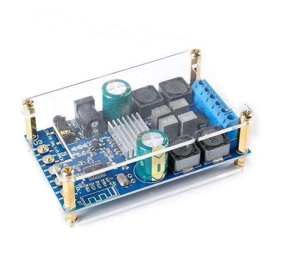 ZK-502B 2*50W dual-channel Bluetooth digital amplifier board 24V audio amplifier with shell, no POP sound