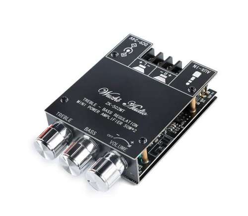ZK-502MT Bluetooth power amplifier module, stereo Bluetooth audio power amplifier, 50W*2, with treble and bass adjustment