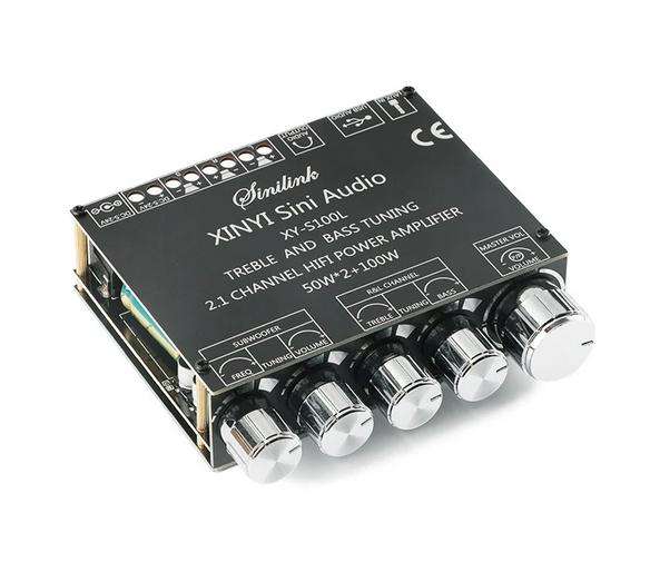 XY-S100L 50W*2+100W subwoofer Bluetooth audio amplifier module, 2.1 channel high/heavy bass tone