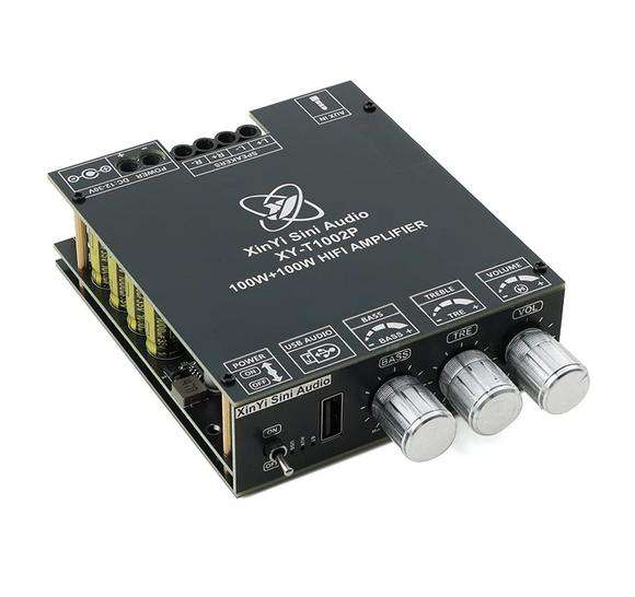 XY-T1002P 100W*2 high-power Bluetooth digital amplifier board module with treble and bass adjustment for audiophiles