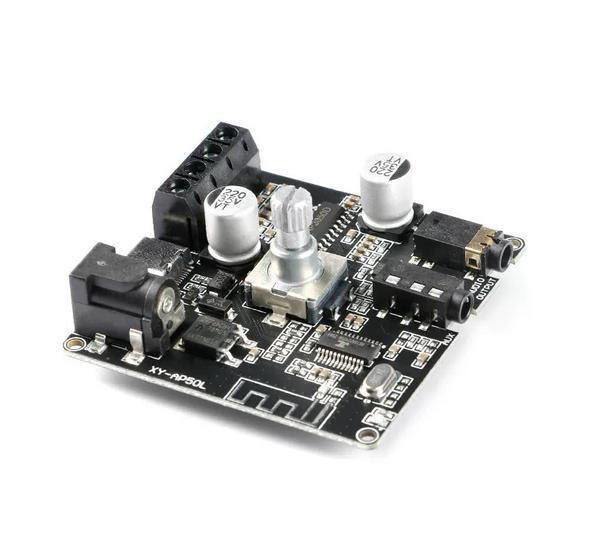 XY-AP50L 2.0 dual-channel 40/50W x2 stereo Bluetooth digital amplifier board with rotary volume control switch, 12/24V