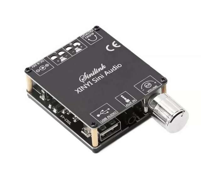 XYC50L 2*50W stereo Bluetooth digital amplifier board, 12/24V power supply, dual-channel, 360-degree stepless tuning