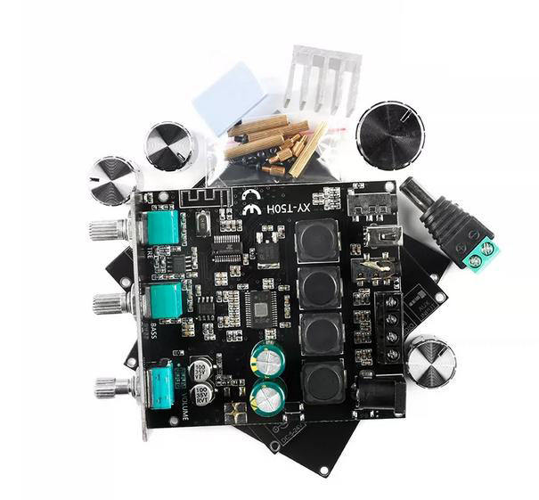 XY-T50H 50W*2 Bluetooth 5.0 Stereo Digital Power Amplifier Module with Pre-amp Treble and Bass Adjustment