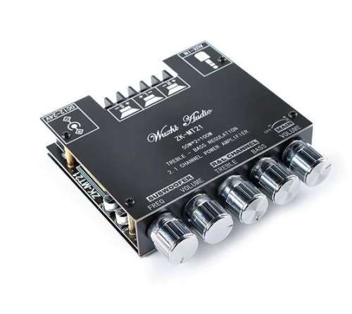 ZK-MT21 Bluetooth audio power amplifier module, 50W*2+100W, 2.1 channel digital power amplifier, subwoofer