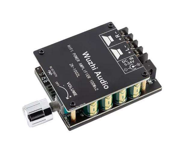 ZK-1002L 2*100W Bluetooth 5.0 Digital Power Amplifier Board 2.0 Stereo Module Volume Switch