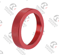 Custom High Quality Threaded Knurling Parts Red Anodized Aluminum Parts