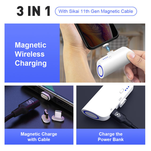 SIKAI 11th Gen Portable charger for phone Magnetic wireless mini power bank External Battery Powerbank Travel