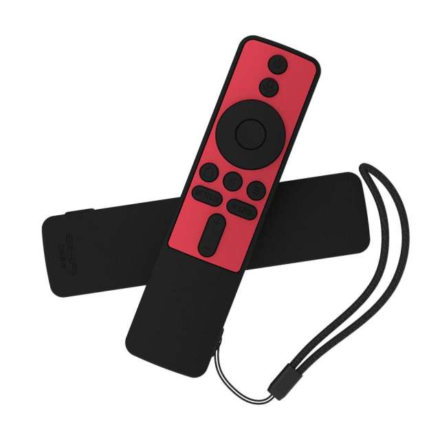 SIKAI CASE Anti-slip Silicone Case Compatible with MI Box S Remote (Black & Red)