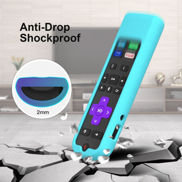 SIKAI CASE - Silicone Case for ROKU Voice Remote Pro, Shockproof Protective Cover for Roku RCS01R Voice Remote Pro, Stand Design, Anti-Lost with Loop