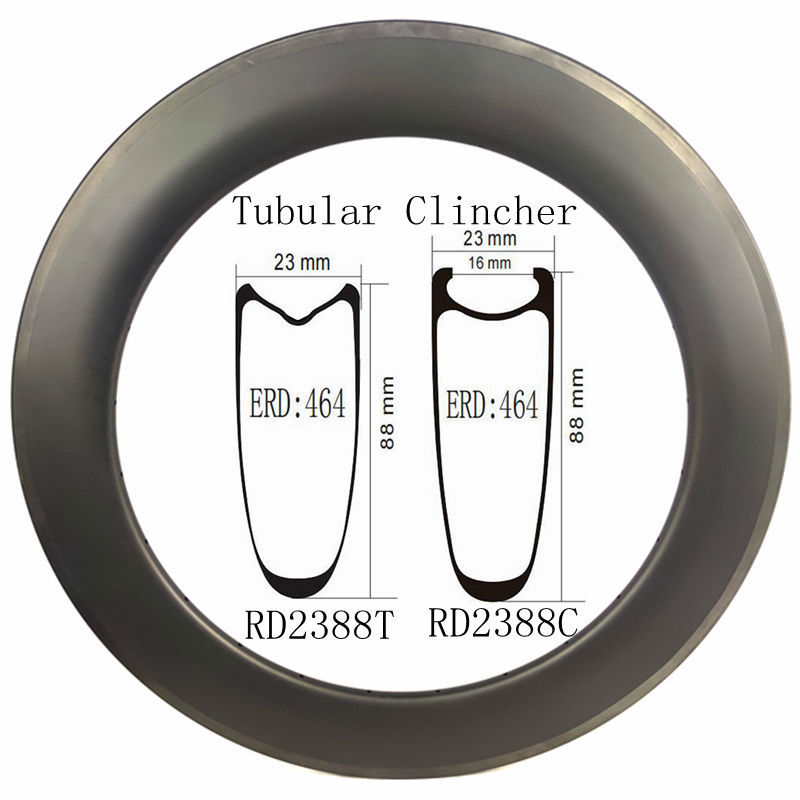 BIKEDOC RD2488C Cheap Carbon Bike Rim 700C Felge 28 Zoll 32 lcher 88MM