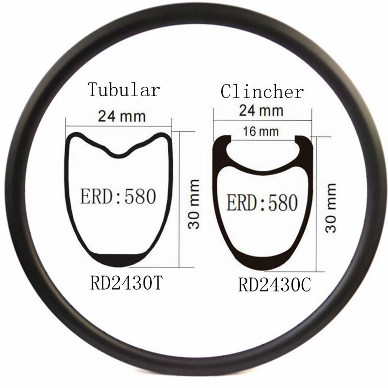 [RD2430C] Carbon Fiber Rims 700C Racing Road Bike Rim 700 BIKEDOC