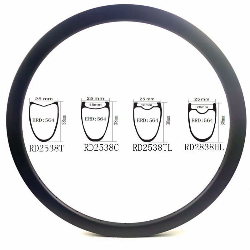 [ RD2538TL ] 28 Zoll carbon Felge Road Carbon Tubular Rims T1000 BIKEDOC