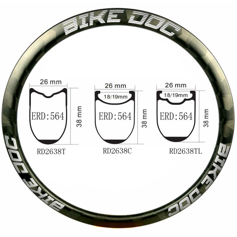 [RD2638TL] Carbon Road Rims 700C Buterfly Knot Weave 38mm BIKEDOC