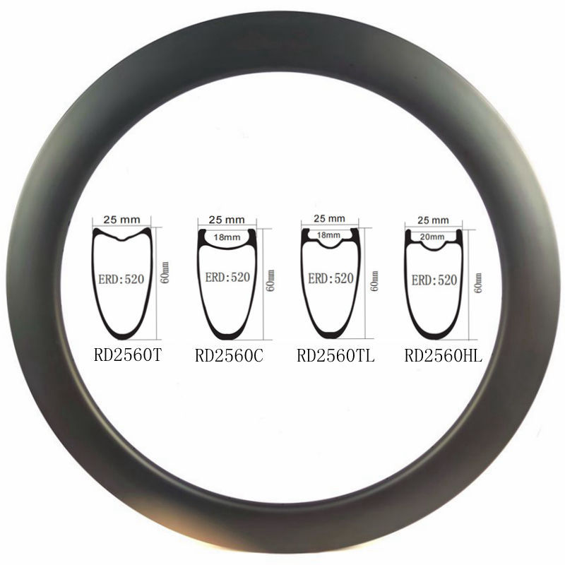 [RD2560TL] Carbon Fibre Rims 700C Bicycle Rims Carbon Racing