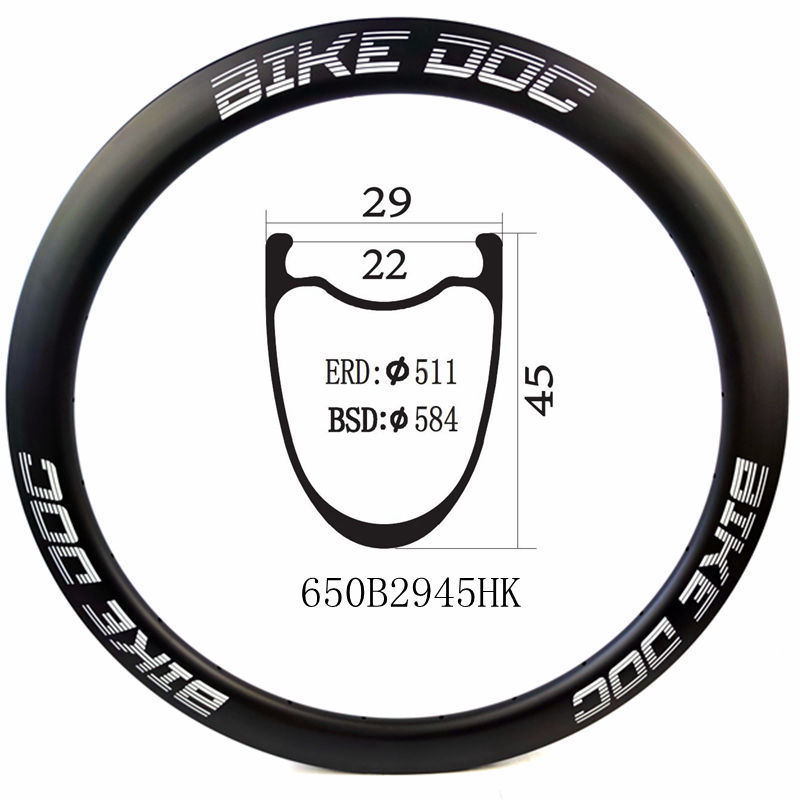 [650B2945HK] Disc Gravel Carbon Rims 650B Bike Rim T700 BIKEDOC