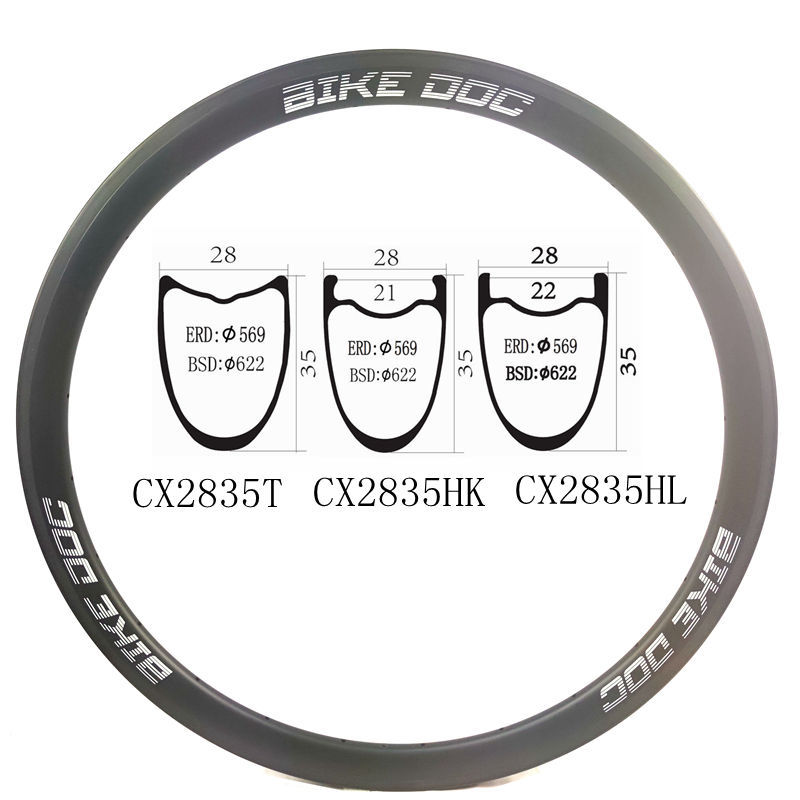 [CX2835HK] Gravel Bicycle Rims Carbon Racing 35mm Disc Carbon Rim BIKEDOC