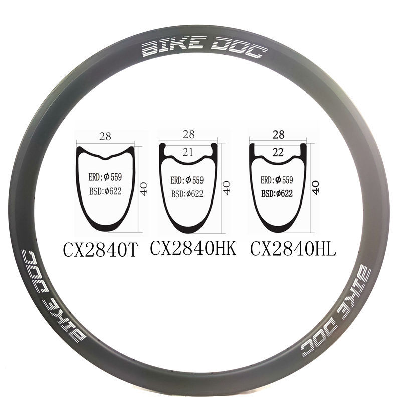 [[CX2840HK] Carbon Rims For Gravel Bike 700C T700 Cycle 40MM BIKEDOC
