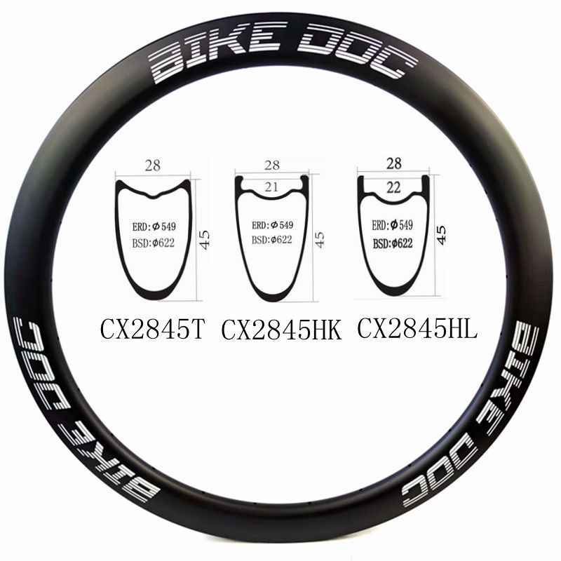 [CX2845HK] Gravel Road Carbon Rims 45mm 32 Hole Rim Carbon 700C BIKEDOC