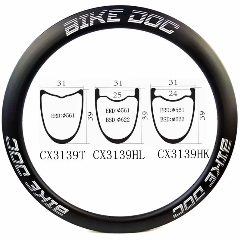 [CX3139HK] 700C Gravel Carbon Rims 31mm Width Aero Bike Rims BIKEDOC