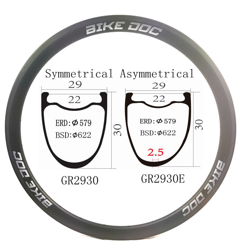 [GR2930] Carbon Fiber Rims Bike Cycle 700C Gravel Rim Flyweight BIKEDOC