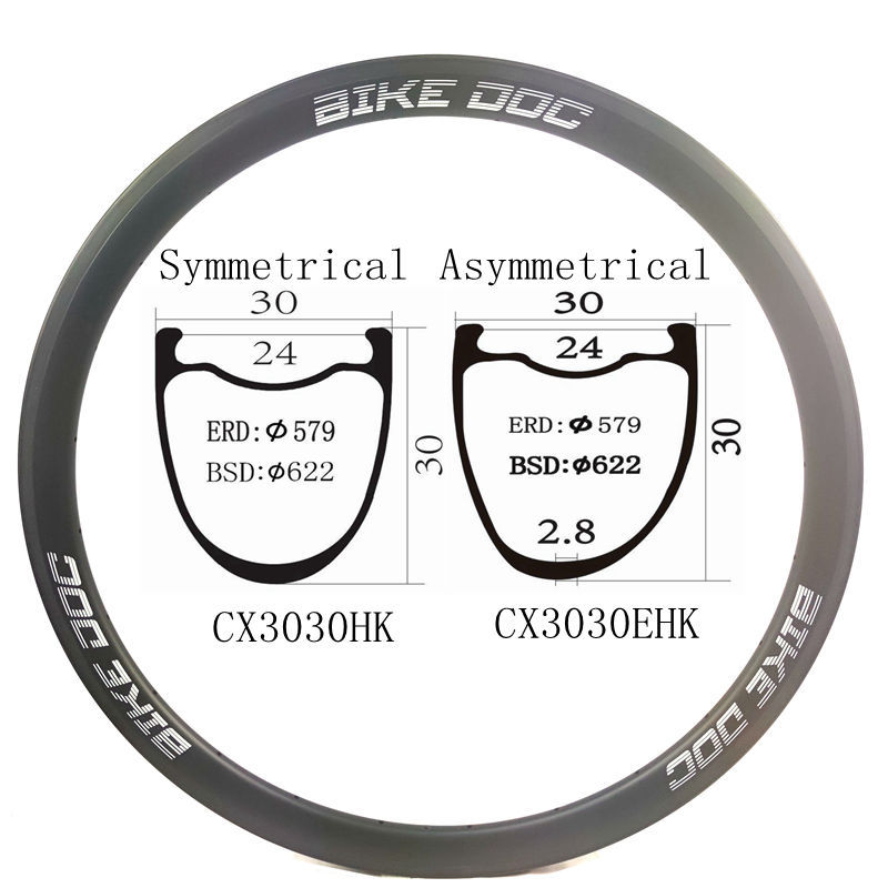 [CX3030HK] Gravel Carbon Fiber Bicycle Rim Disc Brake Asymmetric BIKEDOC