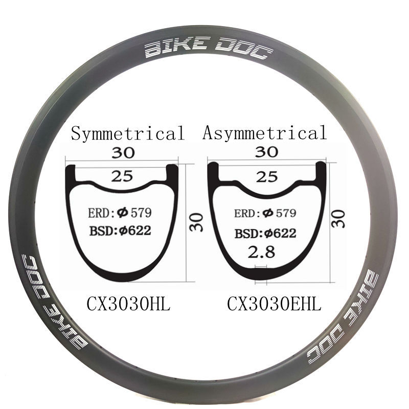 [CX3030HL] Carbon Rims 700C Gravel 30MM Wide Cycle Bike Rim BIKEDOC