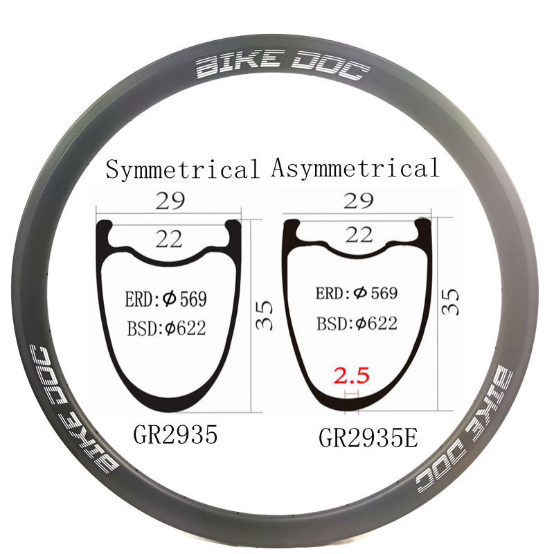 [GR2935] Carbon Fiber Rim 700C Bicycle Gravel Carbon Rims BIKEDOC