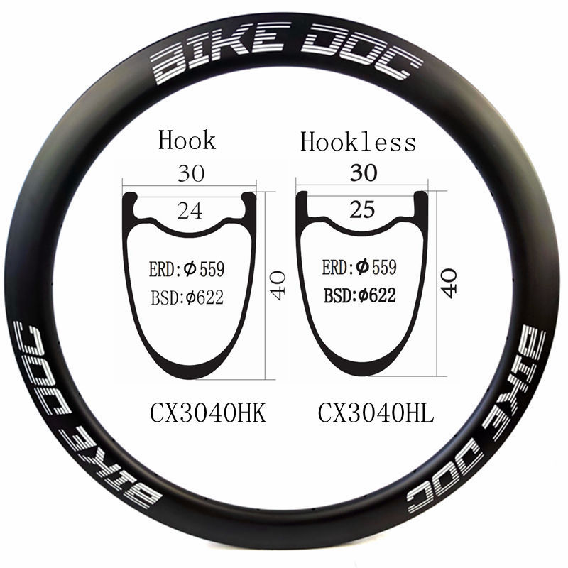 [CX3040HK] Carbon Fibre Rims  All Road Gravel 40 Rim Carbon Disc BIKEDOC