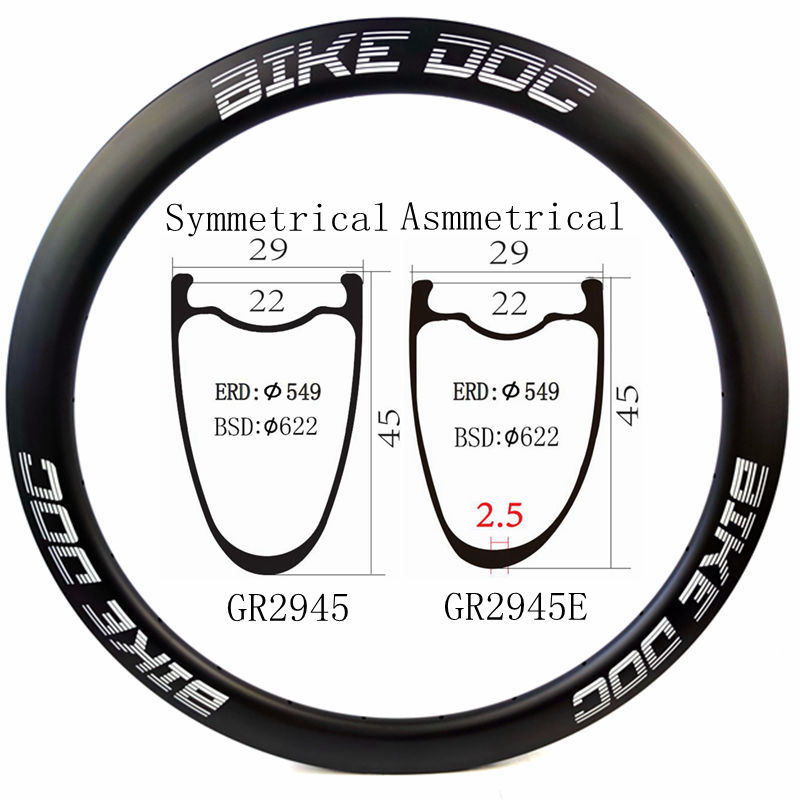 [GR2945] Road Bike Carbon Rims 700C Gravel Bike Rims 700C T700 BIKEDOC