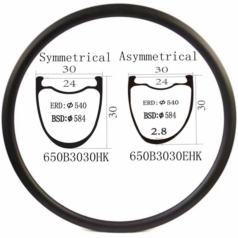[650B3030HK] 650B Carbon Gravel Bike Rims 700C 30MM BIKEDOC