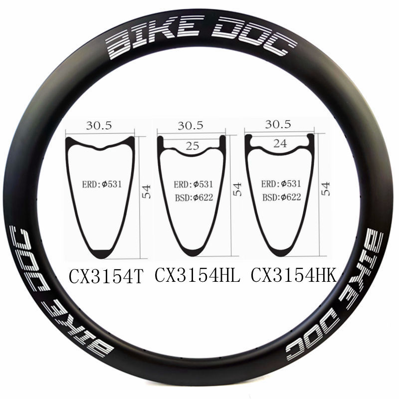 [CX3154HK] Carbon Fiber 700C Rim Gravel Bicycle Rim Disc Brake BIKEDOC