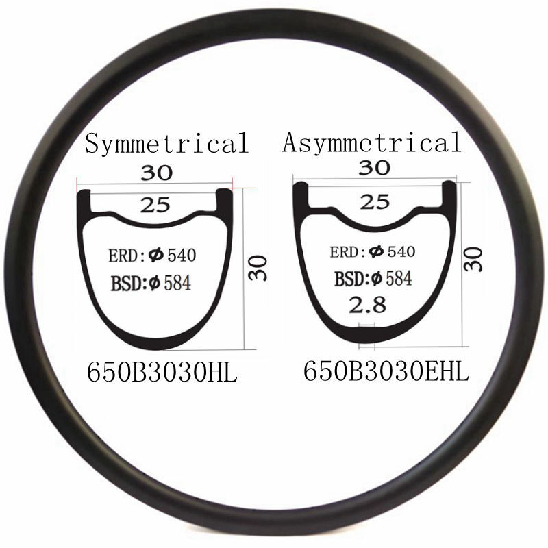 [650B3030HL] Disc Carbon 650B Gravel Rim Wheelset Rim Brake BIKEDOC