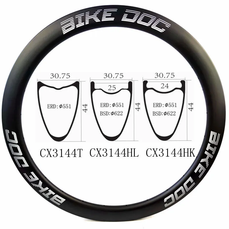 [CX3144HK] Gravel Wheel Rims Carbon Fiber 700C Bike Rim BIKEDOC