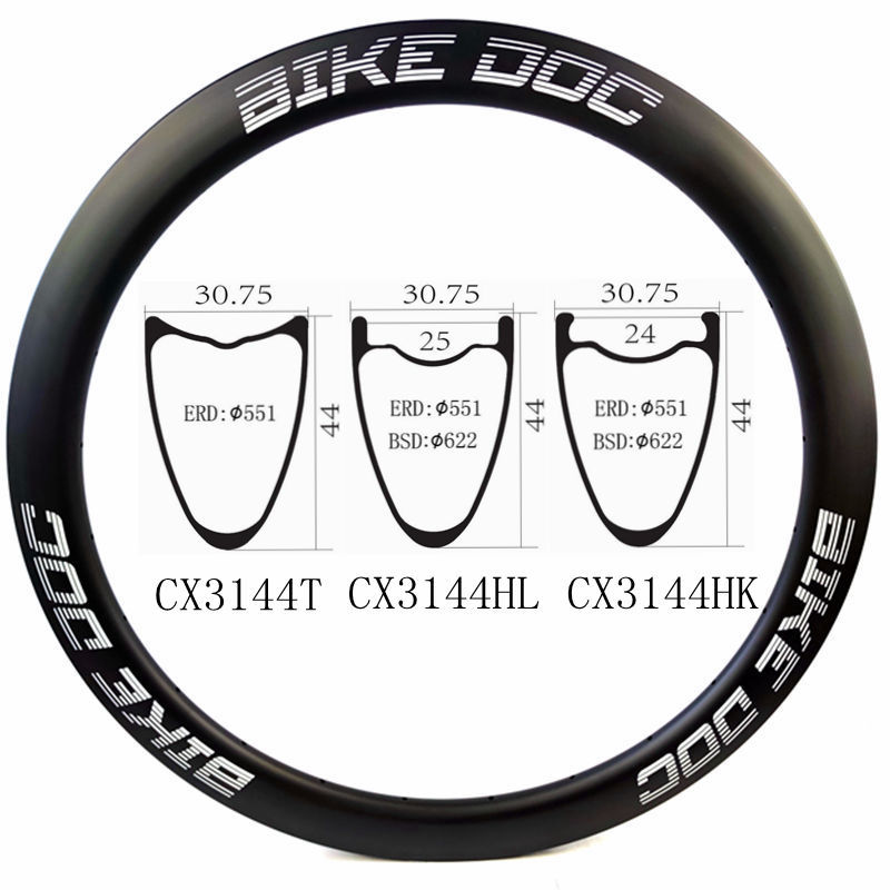 [CX3144HK] Gravel Wheel Rims Carbon Fiber 700C Bike Rim BIKEDOC